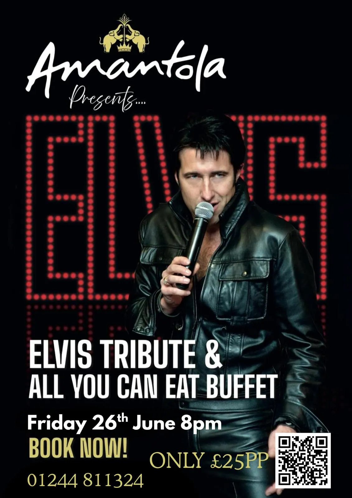 Amantola presents Elvis Tribute & All You Can Eat Buffet — live tribute night poster