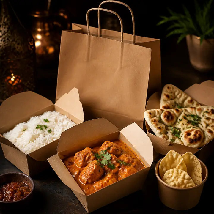 Indian takeaway boxes