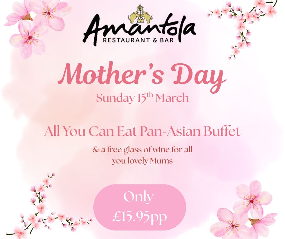 Amantola Mother's Day Pan-Asian Buffet — free glass of wine for all mums